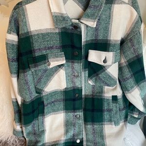 Green & White Shacket
